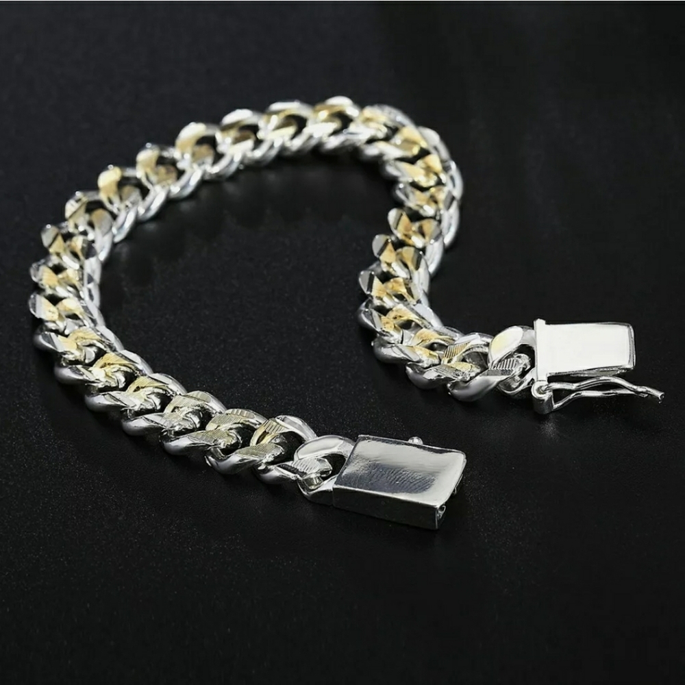 CLEAR OUT SALE Cuban Mixed Link Bracelet - Picture 2 of 5
